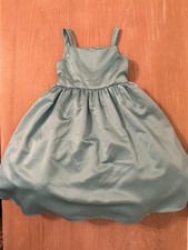 David's Bridal Dress Girls 2T Blue Satin Fit & Flare Tulle Flower Girl Wedding