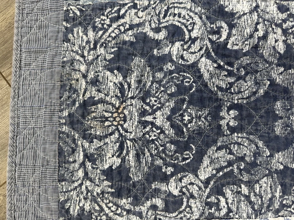 Juego de edredón Country Living denim azul retazos king algodón 80x84 (2) fundas Foto 4 de 4