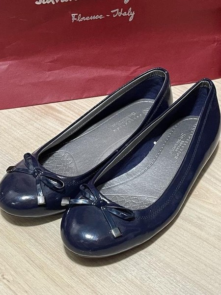 Women Clarks Heels Navy 37.5 #7BF5