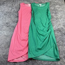 2 Leith Ruched Bodycon Pencil Dress Small Wrap Jersey Stretch Minimal Basic