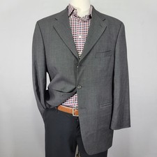 Ralph Lauren Men's Sport Coat Blazer Three Button Gray Birds Eye Wool Size 42R