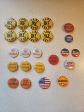 Lot Of 24 Vintage 1960s-1970s Political Pinback Buttons