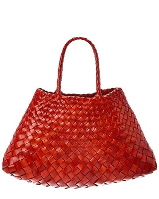 Dragon Diffusion Santa Croce Small Leather Tote Women's Orange