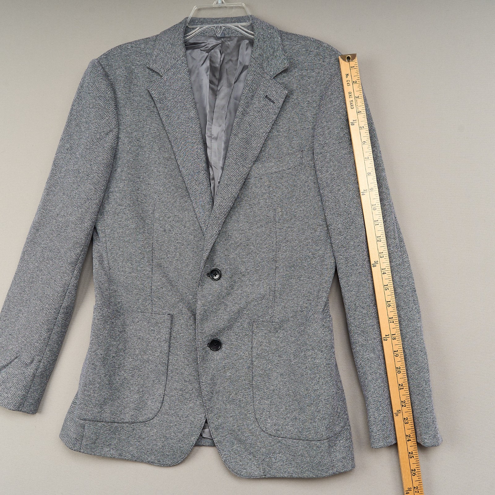 Bonobos Jetsetter Blazer 36R Gray Slim Lanificio Fortex Cotton Knit Sport Coat