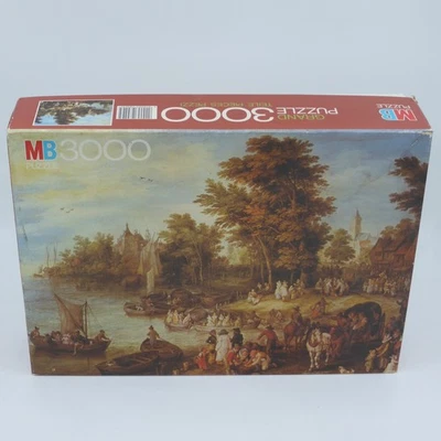 MB 3000 Puzzle Brueghel the Elder The Cove Landing Place 1981 Very Rare Complete - Bild 1 von 4