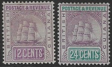BRITISH GUIANA 1905 SHIP 12C AND 24C WMK MULTI CROWN CA