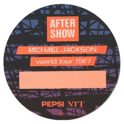 Michael Jackson 1987 Bad concert tour After Show Backstage Pass | eBay