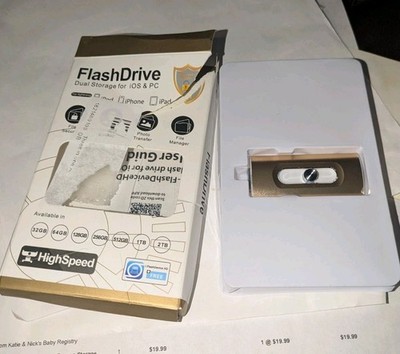 FlashDrive 128GB usb flash drive 3.0 Dual Storage for iOS Gold  