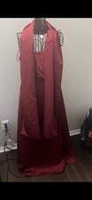 Michaela Red Prom Maxi Gown w/ Shawl   Sz 10 Runs Small   Y2K Whimsigoth Vampy