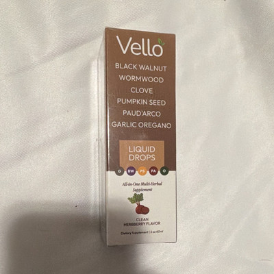 Vello Herbal Liquid Drops Black Walnut Wormwood Herbberry 2 fl oz