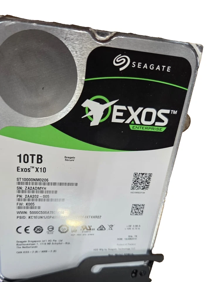 Seagate Exos X10 10TB Enterprise HDD – Model ST10000NM0206 – 100% Health Tested - Image 2 of 2