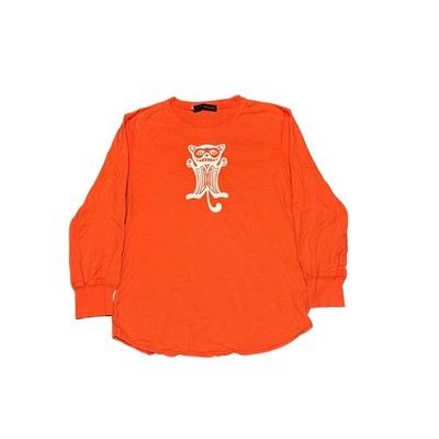 Dsquared2 Womens Orange Long Sleeve Cat Graphic T-Shirt Made in Italy Size M