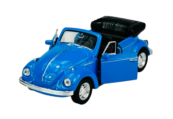 Welly Vw Volkswagen Beetle Ohne Dach Blau 1:34 Die Cast Metal Neu Im Kasten-image