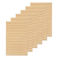 6Sheet Letter Resin Stickers 3D a to Z Gold Metallic Sparkle Alloy Uppercase 3mm