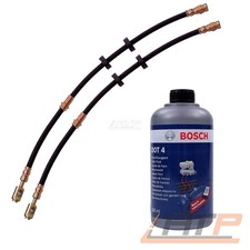 2x BREMSSCHLAUCH VORNE+ 500ml BOSCH BREMSFLÜSSIKEIT DOT-4 FÜR SEAT CORDOBA 6L