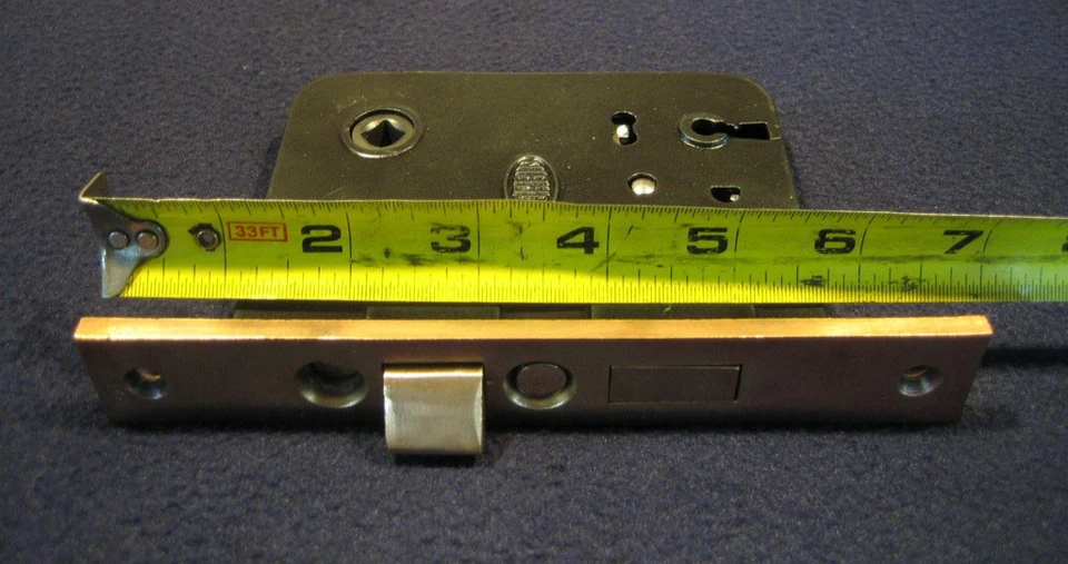 Antique Front Door Mortise Lock brass & plates Skeleton key - Corbin #1250 - Image 4 of 4