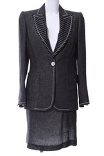 GIANFRANCO FERRé Kostüm Damen Anzug Gr. DE 36 schwarz-weiß Business-Look