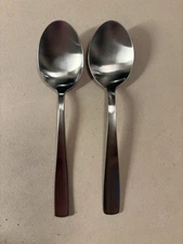 Gense FACETTE - lot of 2 place/oval soup spoons 7"