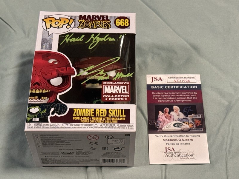 Funko: Marvel Zombies Red Skull #668 Ross Marquand & Suydam Signed & Quote ~ JSA