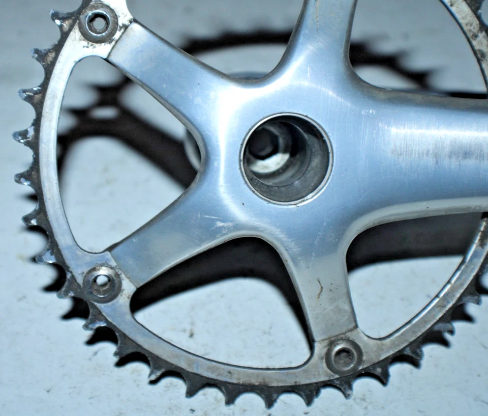 Pedivela dupla 1 peça 175mm 39t 130BCD prata BB 1.370"x24TPI remetente rápido EUA - Imagem 3 de 4