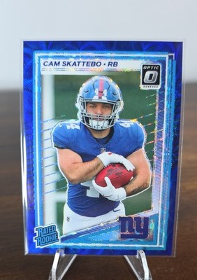 2025 Donruss Optic Rated Rookie Cam Skattebo #228 Optic Blue Scope Prizm (RC)