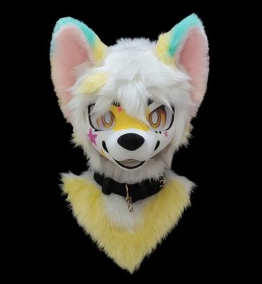 Fursuit Long Fur Husky Fox Mascot Head Party Halloween Fur Cosplay-Promotion