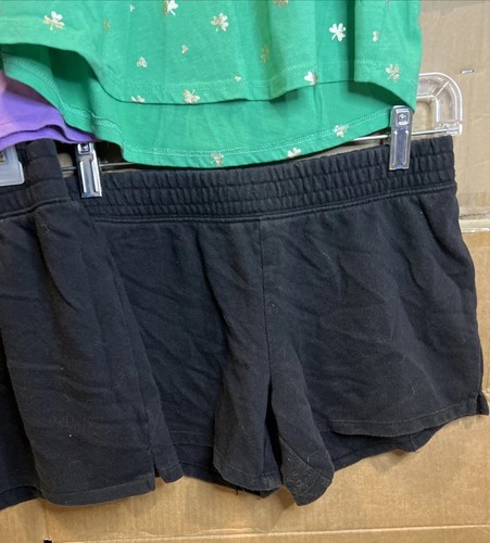 SO Girls Green Shirt & Black Shorts Wonder Nation Purple Shirt Size XL 14/16 - Picture 6 of 9