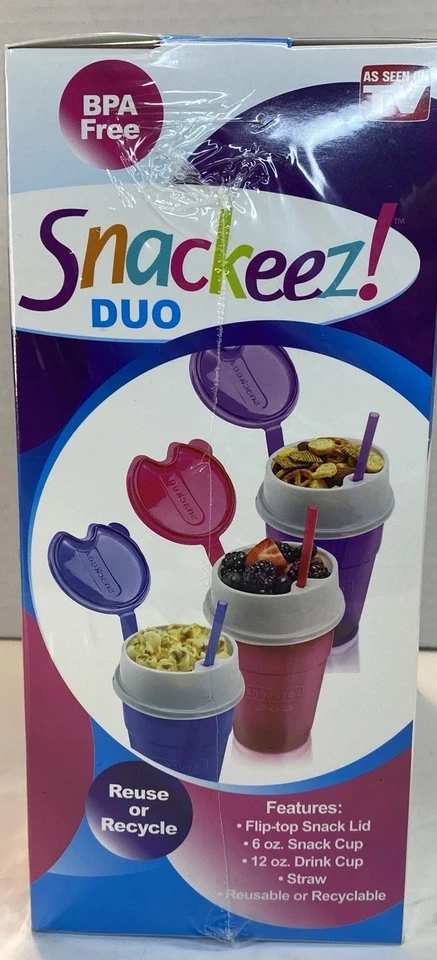 NEW Snackeez Duo All-in-One Snacking Solution 30 Piece Kit Blue AS SEEN ON Tv - Image 2 of 3