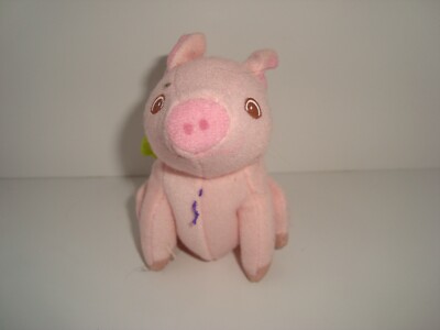 Wendy's Kids Meal Toy Charlotte's Web Pig Wilbur Plush W/ plastic clip  brown eye