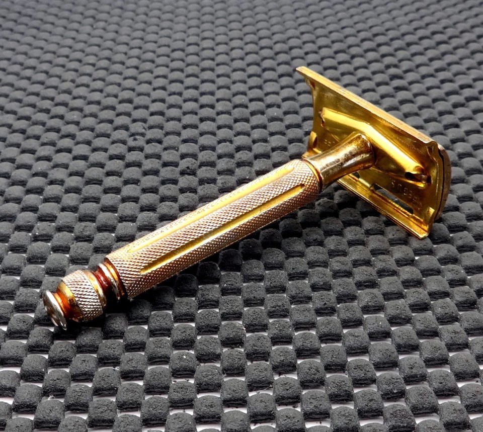 Vintage 1946 Gillette Contract TECH DE Safety Razor Clean! eBay