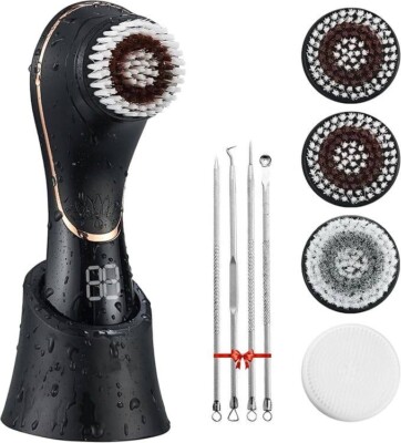 Cepillo de limpieza facial, exfoliante, recargable, IPX7, resistente al. neuvo.