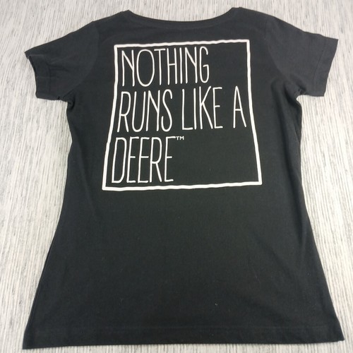 John Deere T Shirt Women's Medium Logo Nothing Runs Like A Deere Short Sleeve - Picture 6 of 7