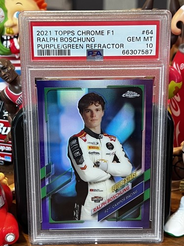 2021 Topps Chrome F1 Purple/Green Refractor #64 Ralph Boschung PSA 10 MINT🏎️🏁 - Picture 2 of 4