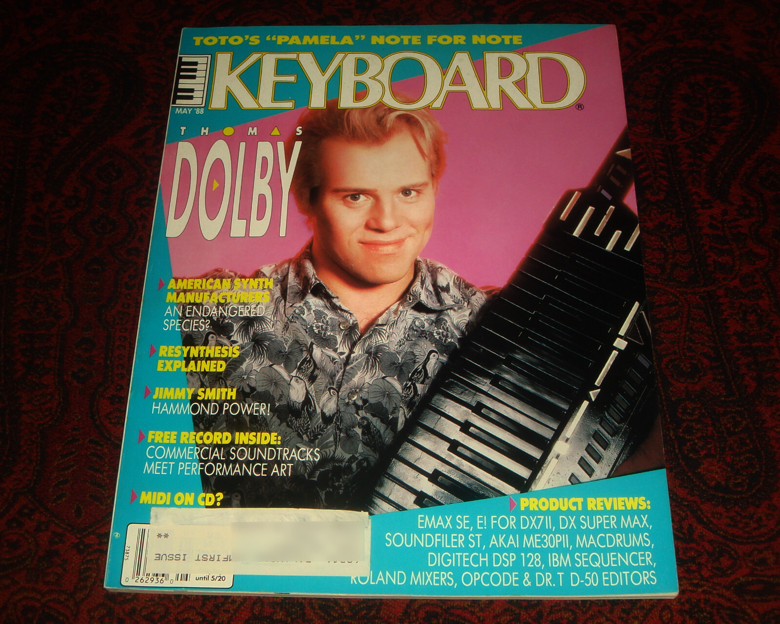 Keyboard Magazine May 1988 – Thomas Dolby, Jimmy Smith Hammond, Toto, DX7 Synth-image