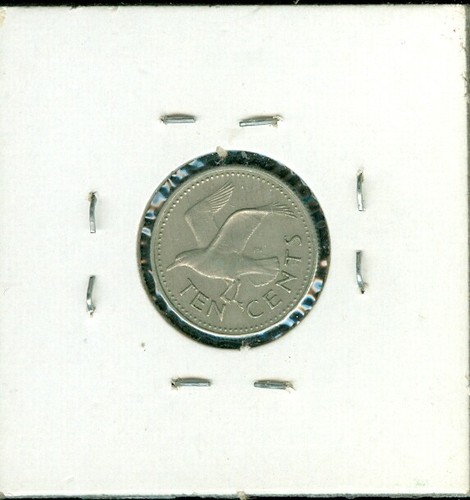 Moneda de 10 centavos de Barbados 1973 gran detallada - Imagen 2 de 2
