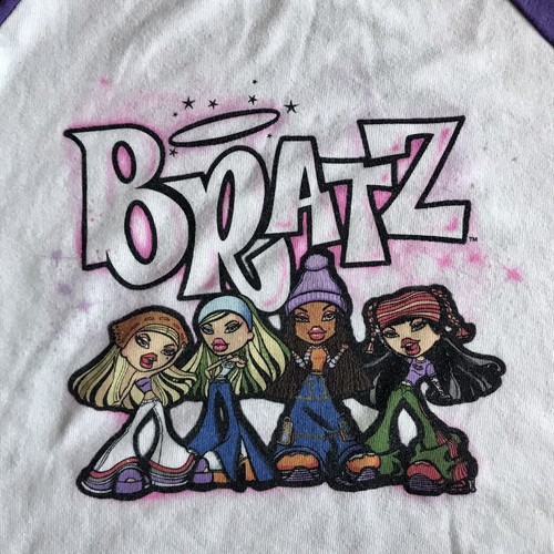 Bratz Juniors Crop Top T-Shirt Size M Cute Graphic Top Glam Spell Out - Picture 2 of 5