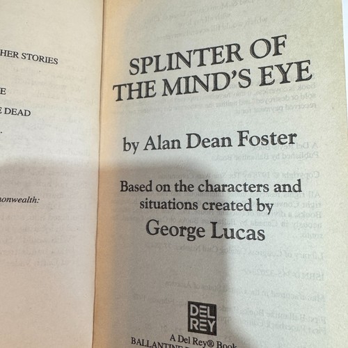 Star Wars Splinter of the Mind’s Eye by Alan Dean Foster Geo Lucas Intro PB Good - Picture 5 of 5