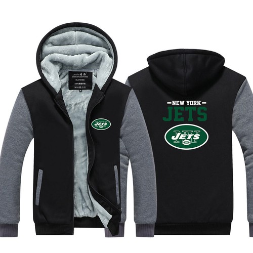 The New York Jets Fan Sweat à capuche polaire zip up manteau d'hiver veste chaude sweat-shirt - Photo 1 sur 15