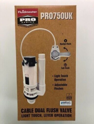Fluidmaster PRO750UK Pro 1,5'' WC Zisternenhebel Dual Spülventil - 350 mm Kabel