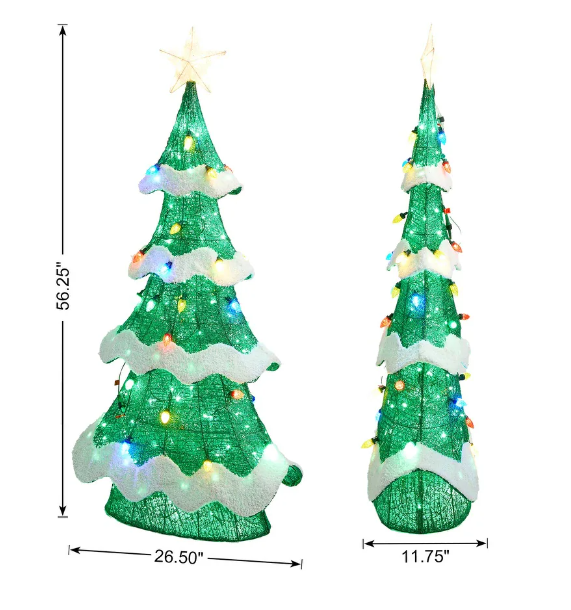 Outdoor Christmas Holiday Yard Decoration Pre Lit Xmas Mesh Tree