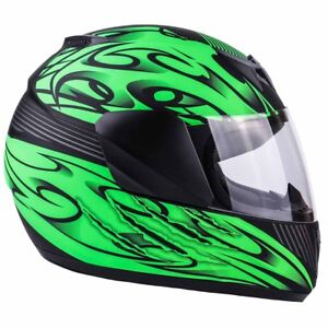 New Youth Matte Green Motorcycle Helmet Full Face Small Medium Large XL