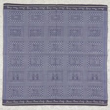 K745 Fendi Blue Denim Jacquard Scarf Scarves Pocket Square 17" X 17.5"