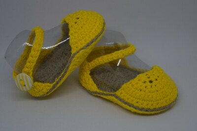 Sandali espadrillas neonato uncinetto colore giallo e corda, cinturino.  Nuovo. | eBay