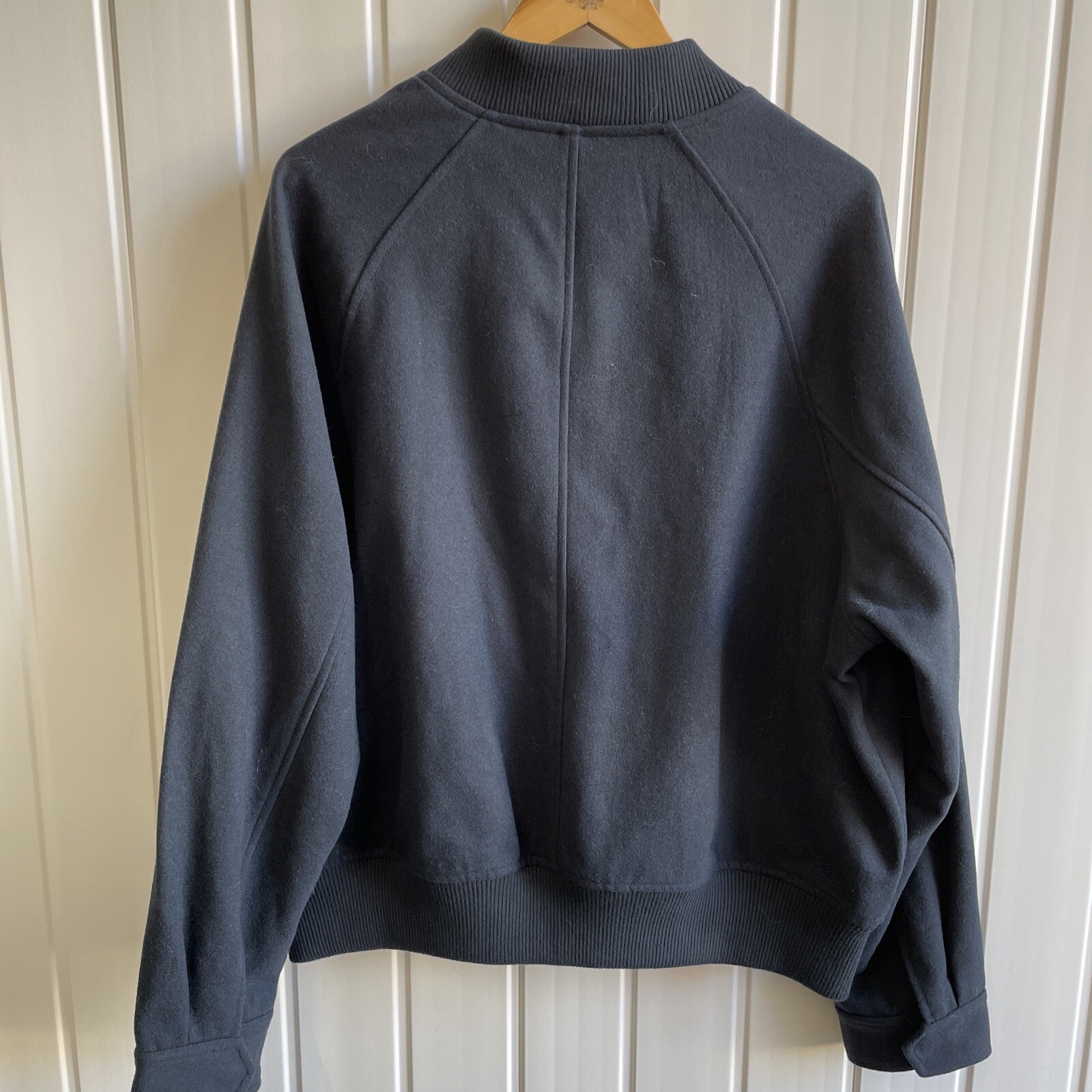 MENS ZARA WOOL BLEND VERY DARK NAVY BOMBER JACKET BNWT MED.CH eBay