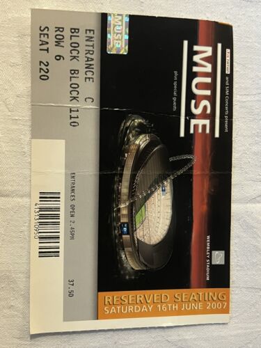 Muse Wembley Concert Ticket 16th June 2007 - Zdjęcie 1 z 2