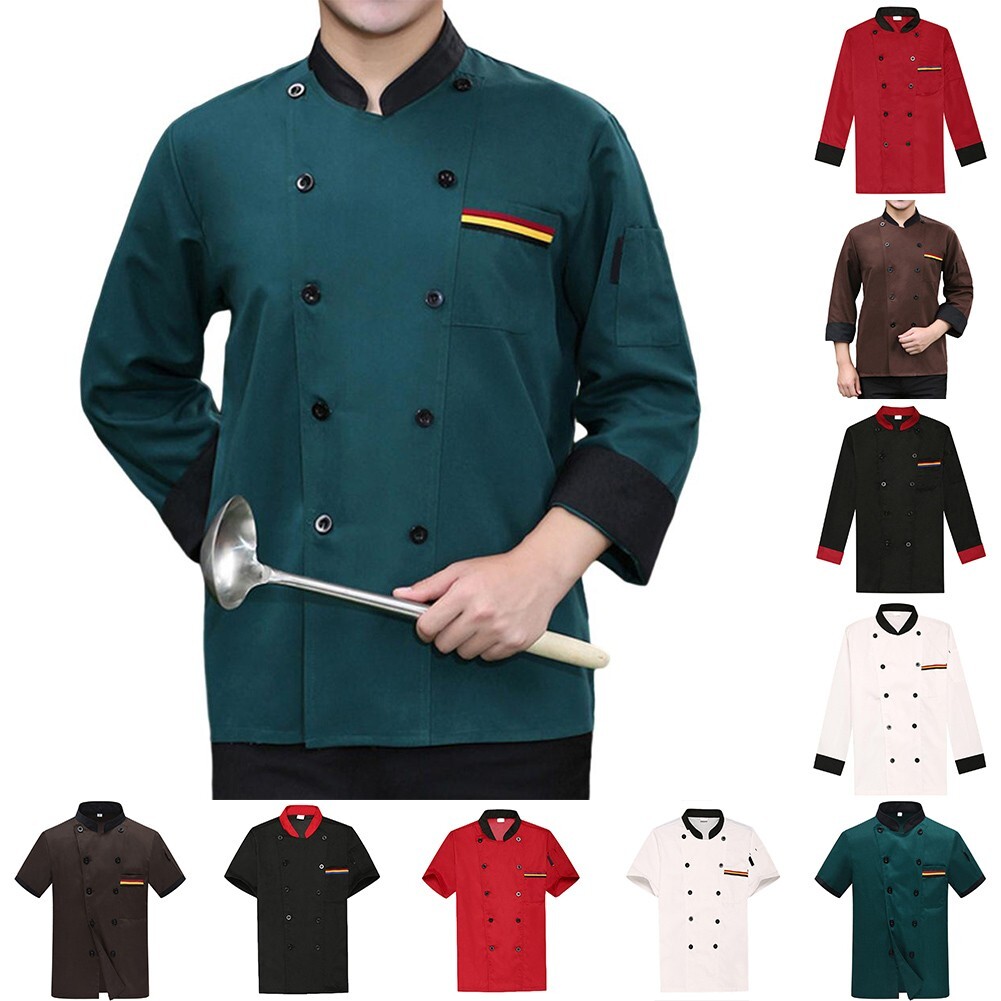 Giacca Chef Doppia Fila Collo Abbigliamento Cucina Uomo Donna Divisa 165 185cm