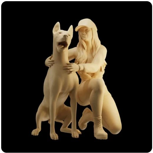 1/64 X-694 Woman Walking Bulldog Miniature Model Scene Prop Car Vehicle Toy - Image 3 of 3