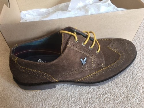 Scarpe da uomo Lyle & Scott in pelle scamosciata taglia 10 era £100 nuove con scatola - Foto 2 di 7