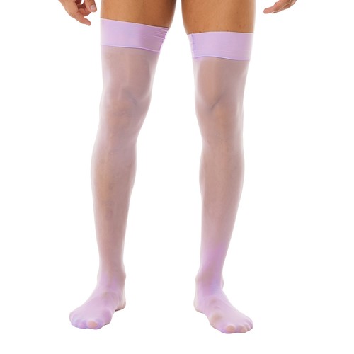 Herren Sissy Overknee Strümpfe glänzend öl blickdicht lange Socken dehnbare Socken - Bild 26 von 54