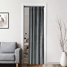 Velvet Privacy Room Divider Curtains for Room Separation,Back Tab 38x80 Grey